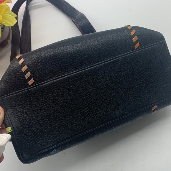 Brighton vintage Black Pebble Leather Small Tote. BP1610 - Picture 4 of 10